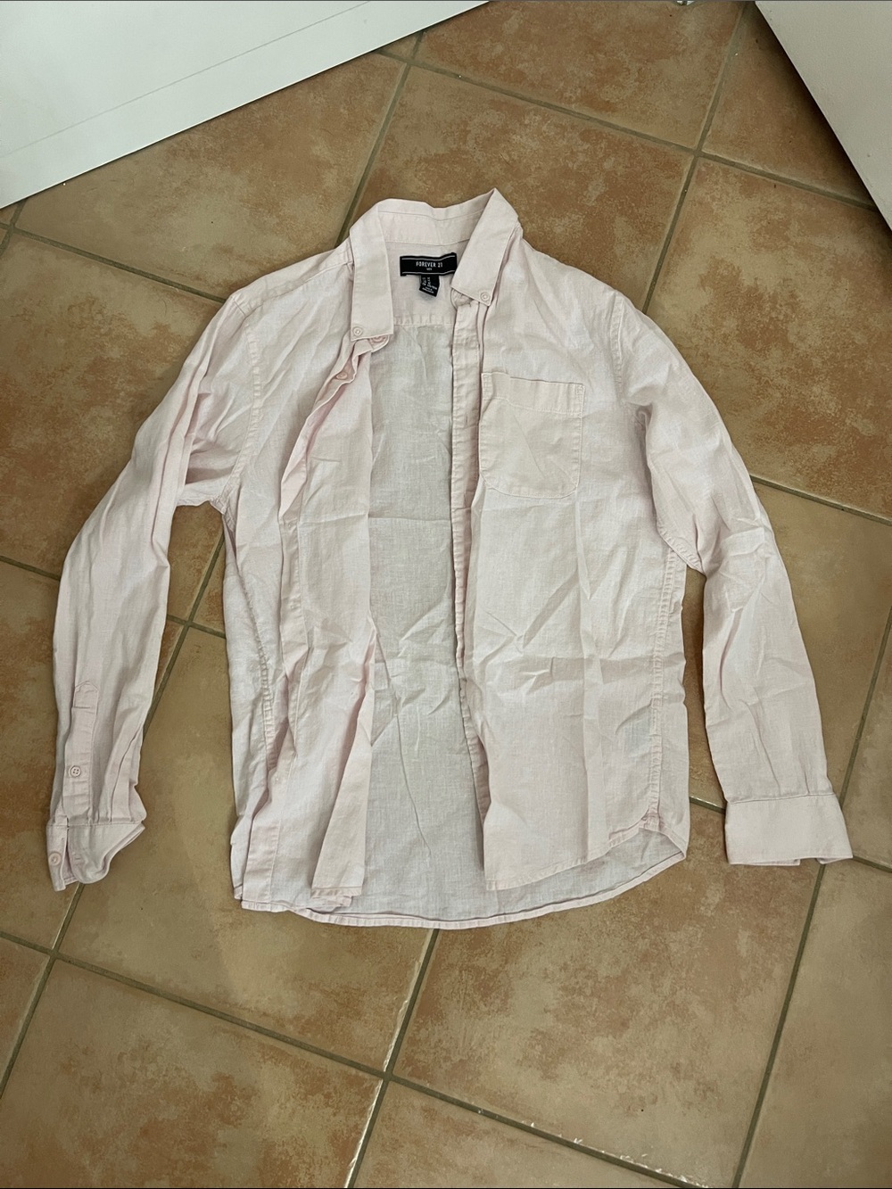 Men's Light Pink Button-Up Shirt Jacket -